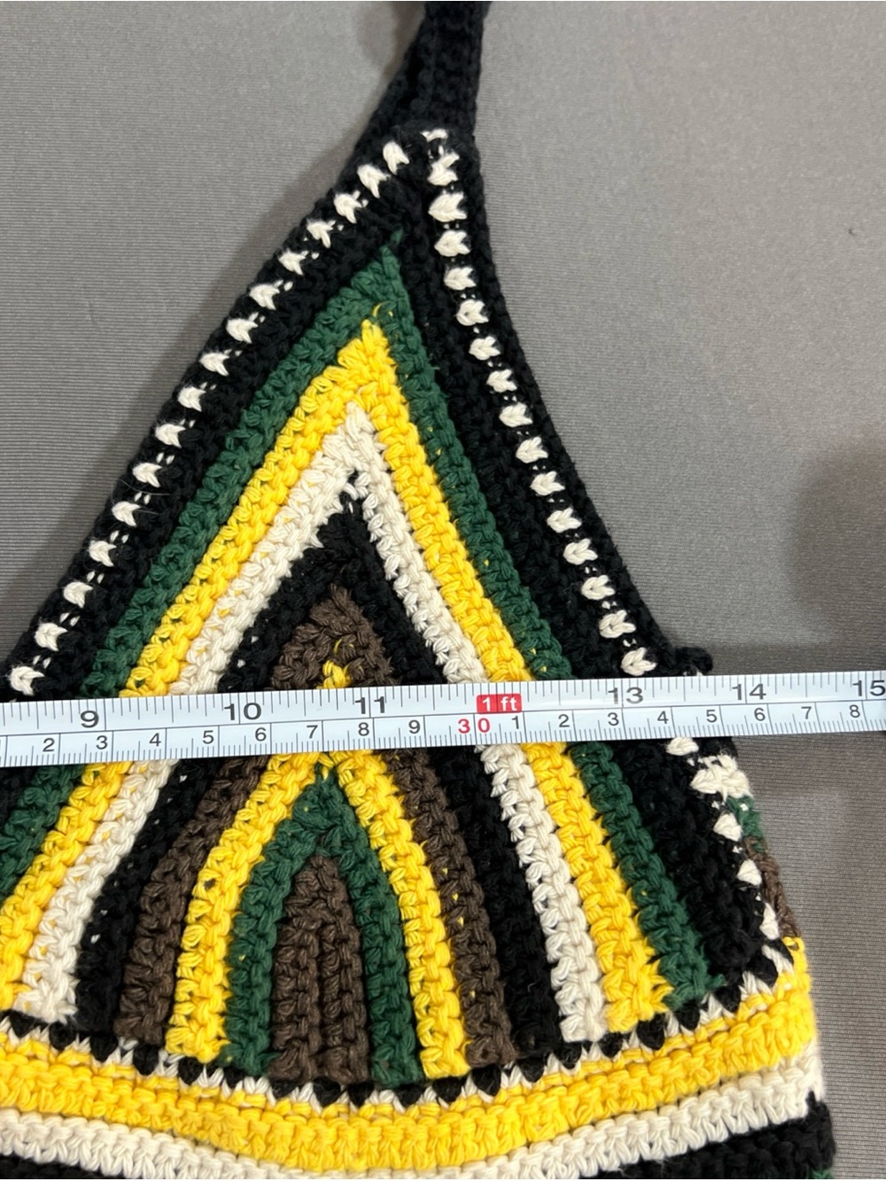 BDG Crocheted Stripe Bralette in Black, Yellow & Green - Picture 4 of 6